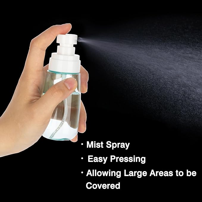 6 Pack 2oz/60ml Small Spray Bottle, Empty Plastic Mini Spray Bottles, Fine Mist Travel Spray Bottle with 9pcs Labels
