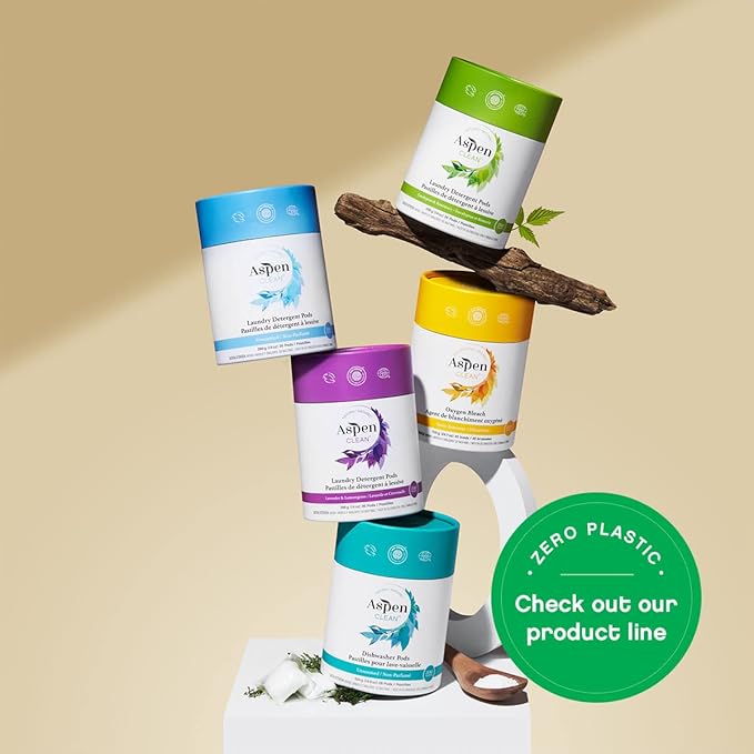 Unscented Oxygen Bleach Powder and Color Safe Stain Remover by AspenClean, Zero plastic, EWG Verified™, Vegan, Non-Bio, Hypoallergenic, Bleach Alternative - 45 Loads