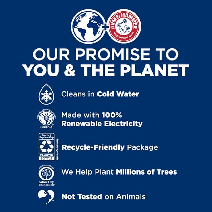 ARM & HAMMER Plus OxiClean Odor Blasters Fresh Burst, 77 Loads Liquid Laundry Detergent, 100.5 Fl oz (Pack of 2)