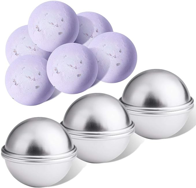 30PCS- Bath Bomb Mold Kit, 15 Set 3 Size Mold & Bath Bombs Press for DIY Making Supplies