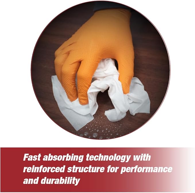 Lint Free Cleaning Towels, Heavy Duty Cleaning Cloths, Lint Free Wipes, Cleaning Cloths for House & Industrial Use, Disposable Cleaning Rags, Pack of 100 Sheets 9" x 17" (White)