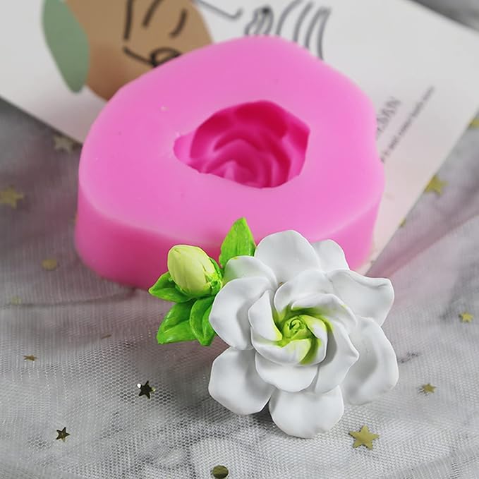 Gardenia Flower Silicone Soap Mold Candle Mold Fondant Chocolate Candy Cake Decorating Mould Resin Clay Baking Pastry Tools