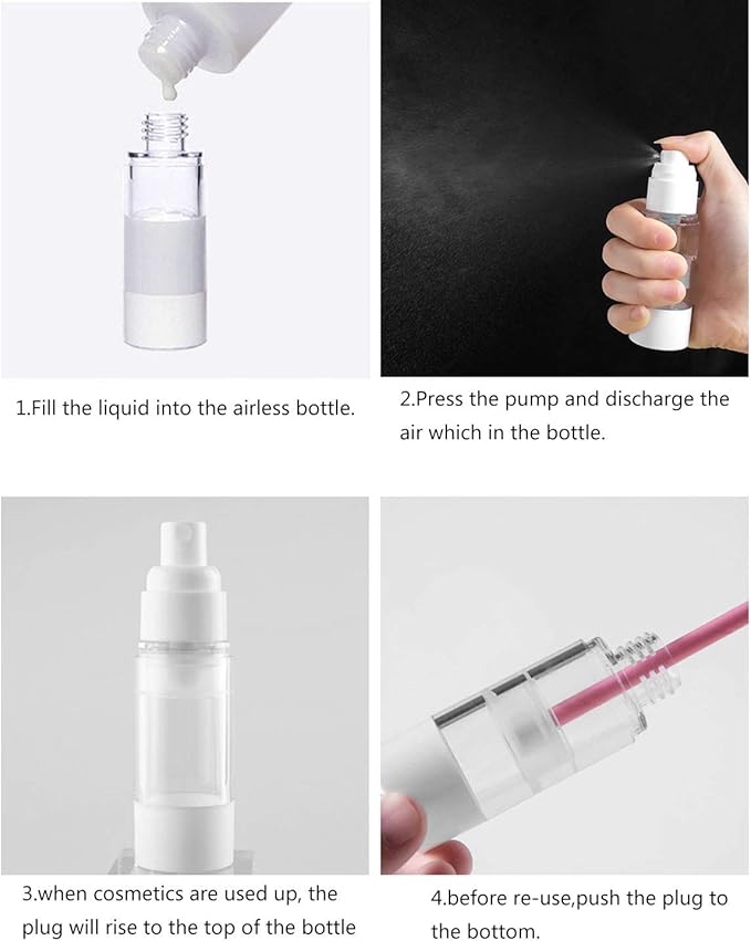 TRENDBOX 120ml / 4oz Airless Spray Bottle Refillable Travel Container for Cosmetic Makeup Water - 6 Pack