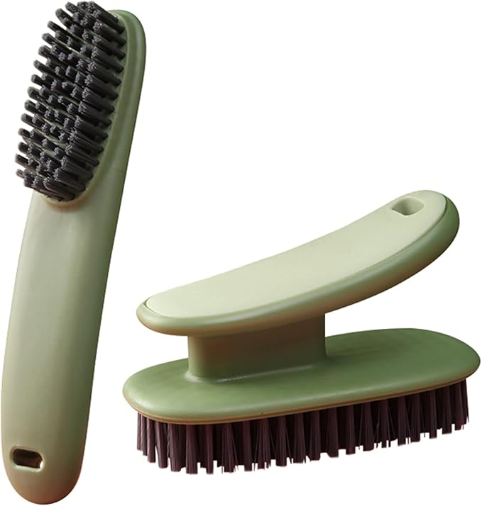 Household Small Scrub Brushes Laundry Cleaning Board Brush Easy Grip Shoe Brush Soft Bristle Brush Household Cleaning Clothes Shoes Scrubbing Cleaning Supplies for Stains 2 Pack