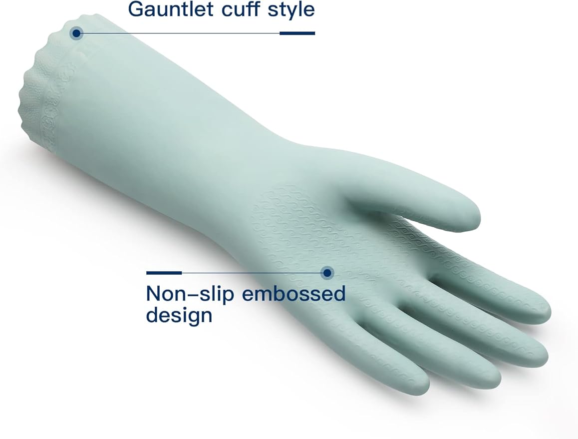 LANON Skin-Friendly Cleaning Gloves, Dishwashing Kitchen Gloves, Reusable, Non-Slip, Medium