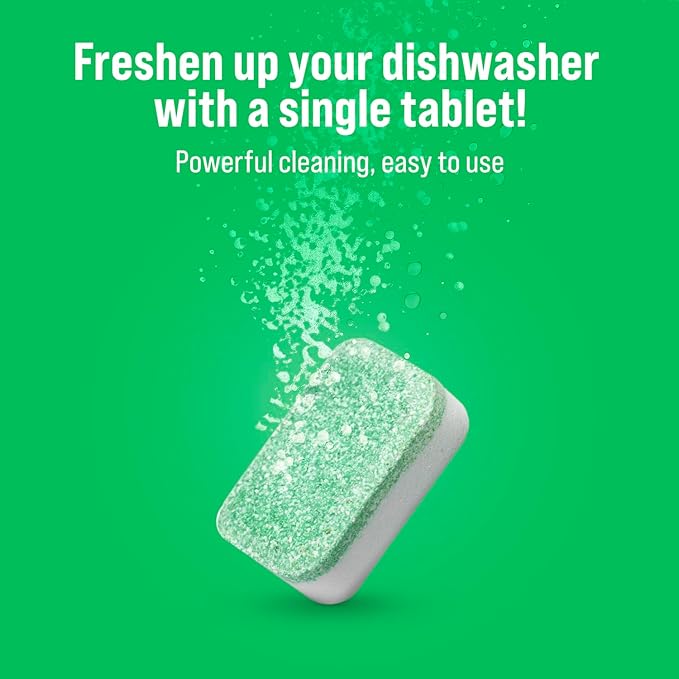 Rockin' Green Deep Cleaning and Deodorizing Tablets for Dishwashers, Washing Machines, and Garbage Disposals, Removes Odor and Residue (Dishwasher Cleaning Tablets, 8 Pack)