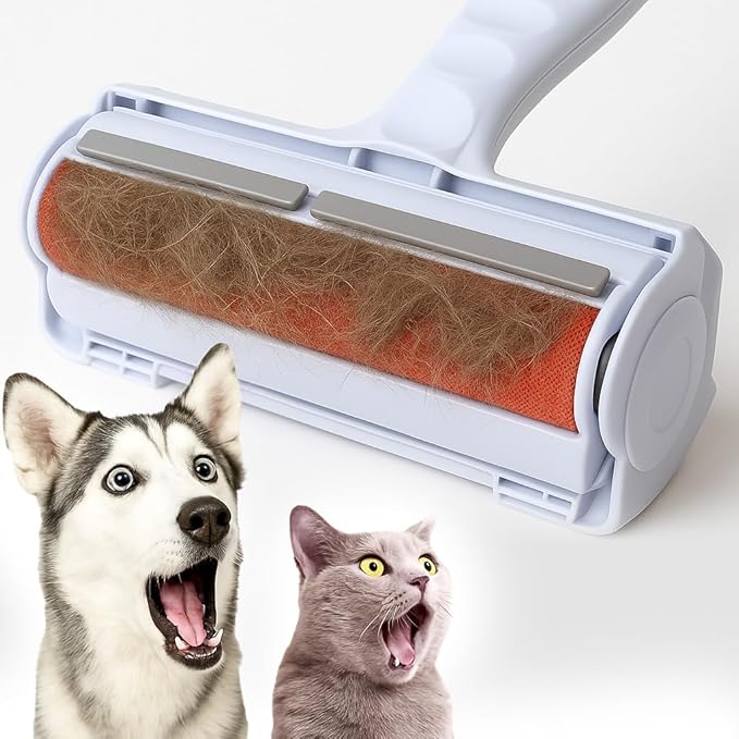 Pet Hair Removal Tool and Lint Roller – Reusable Cleaner - Dog and Cat Fur Remover Rollers on Laundry Clothes Furniture Couch Carpet Car Seat - Upgrade of Common Broom Rake Glove and Brushes