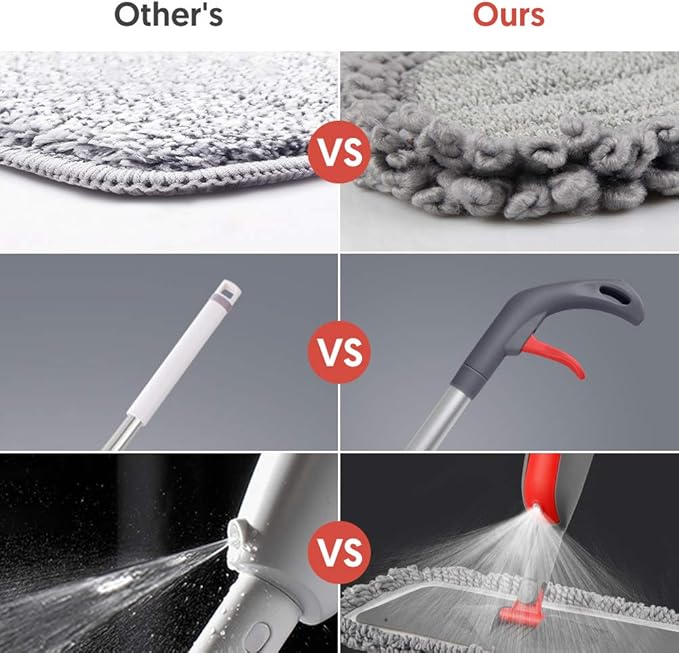 Spray Mops for Hardwood Floors Cleaning - MEXERRIS Wet Dust Mop with 3X Reusable Washable Pads Microfiber Wood Floor Mop with Sprayer Commercial Home Use for Hardwood Laminate Wood Tile