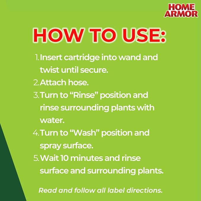 Home Armor Refill Cleaning Cartridge, 2 Pack, For Use with the Power Clean Wand, 2X Cleaning Power of Ordinary Outdoor Cleaners, Single Use Cartridge