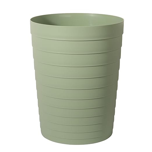 UUJOLY Small Bathroom Trash Can Wastebasket, Plastic Garbage Bin Container Basket for Bathrooms, Laundry Room, Kitchens, Offices, Kids Rooms, Dorms, Mint Green, 1.8 Gallon