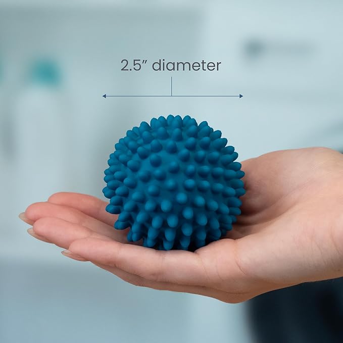 S&T INC. Reusable Plastic Dryer Balls, Fabric Softener for Laundry, Dark Blue, 2.5 in, 6 Pack