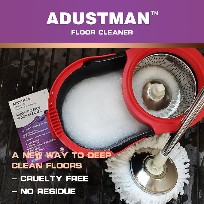 Eco Friendly Floor Cleaner Concentrated Biodegradable Cruelty-Free Hard-Surface Hardwood Laminate Vinyl LVT LVP Marble,Plastic Free Light-weight Refill Lavender 60 Sheets Perfect for Mop Buckets