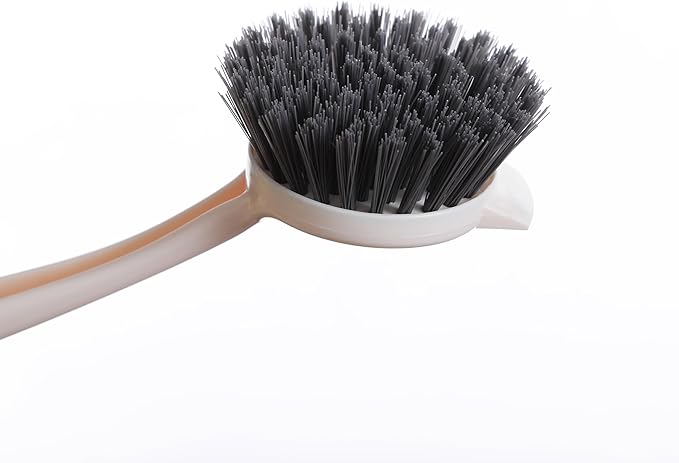 3 Pack Multifunctional Kitchen Dish Scrubber Brush with Built-in Scraper, Dish Brush with Handle,Kitchen Scrub Brushes for Cleaning, Dish Scrubber with Stiff Bristles for Sink, Pots, Pans