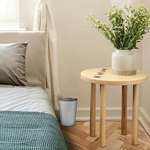 Mini Waste Basket - Durable Small Plastic Garbage Trash Can Bin - Lidless Open-Top Rectangular Slim Profile for Compact Spaces - Suitable for Home, Office, Kitchen and More (2-Pack, Silver Brushed)