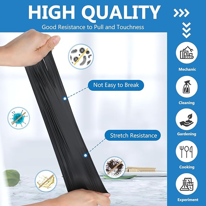 squish Disposable Gloves Black, 100 Count 4 mil Vinyl Gloves Exam Glove Latex Free Powder-Free Cleaning Rubber Glove for Kitchen Cooking Cleaning Food Handling(Medium)