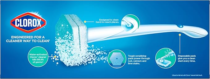 CLOROX ToiletWand, Disinfecting Wand Refill Heads - Rainforest Rush, 10 Count (Package May Vary) (Pack of 6)