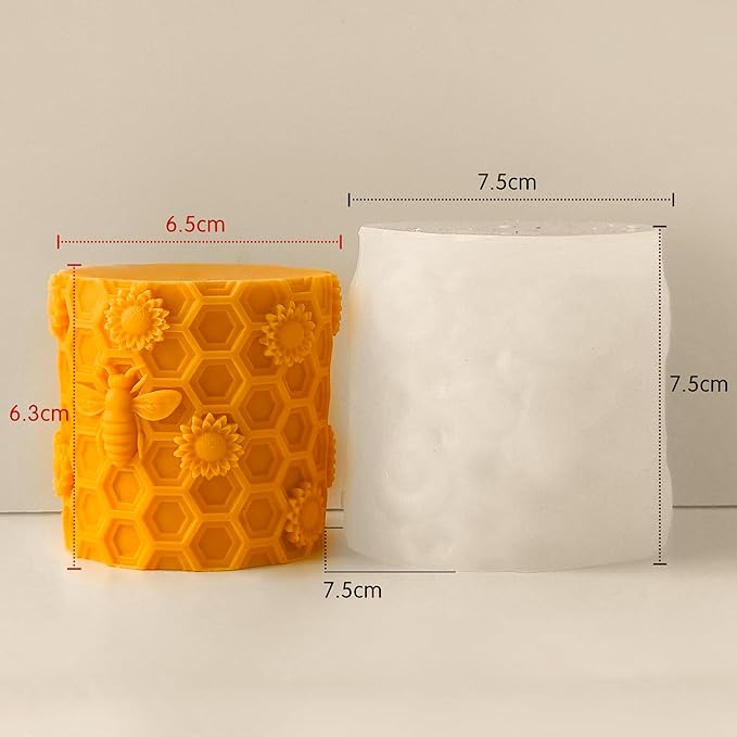 Honeycomb Silicone Cylinder Mold for Resin Casting & Candle Making