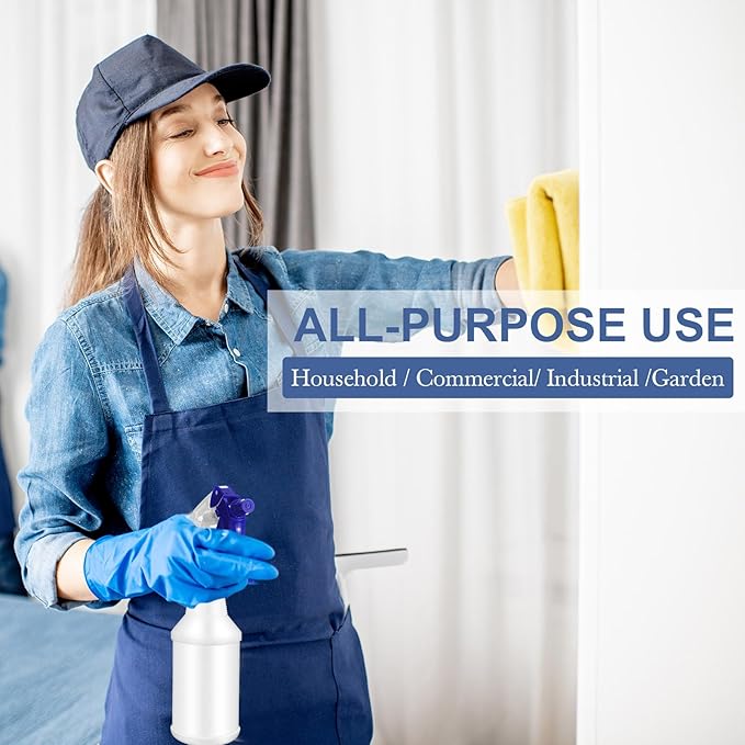 10 Pack Spray Bottles 16 Oz Empty Water Spray Bottles for Cleaning Heavy Duty Refillable Squirt ‌container with Measurements Adjustable Nozzle for Household Commercial Industrial(Blue)