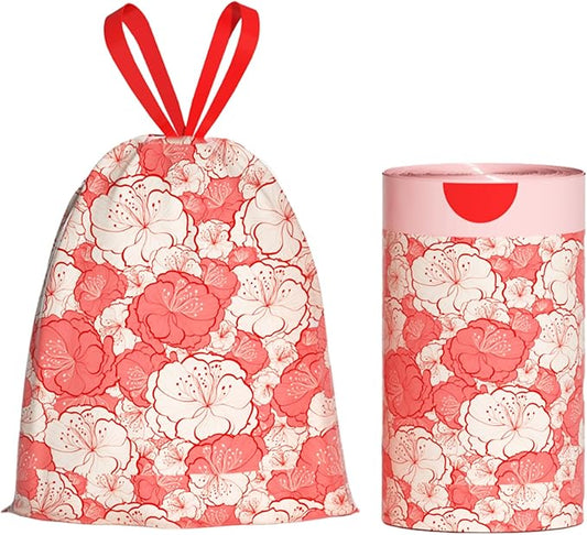 13 Gallon Trash Bags Drawstring, 50 Count Tall Kitchen Trash Bags, Sturdy Large Trash Bags, Plum Blossom Printed Garbage Bags 13 Gallon Tall Kitchen, Tear Resistant Kitchen Garbage Bags for Kitchen