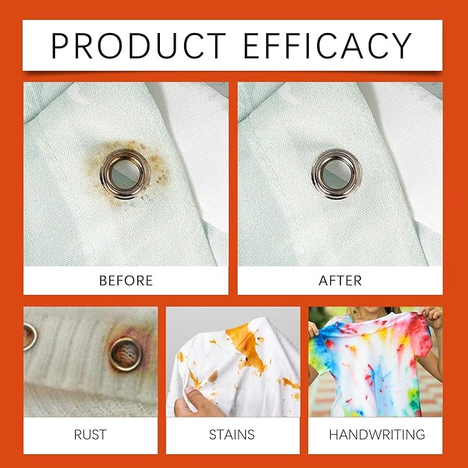 Fabric Rust Remover For Clothes, Strong And Effective Rust Stain Remover For Fabric, Garments & Washable Textiles, 3.38 FL.OZ