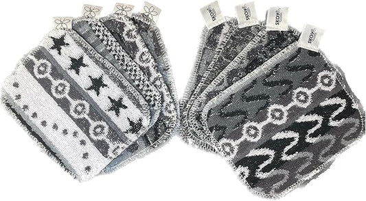 Skoy Scrub, 8-Pack Reusable, Non-Scratching Dish Scrubber for Kitchen and Household Cleaning, Planet-Friendly, Dishwasher Safe Soft Scrub, Monochromatic Colors