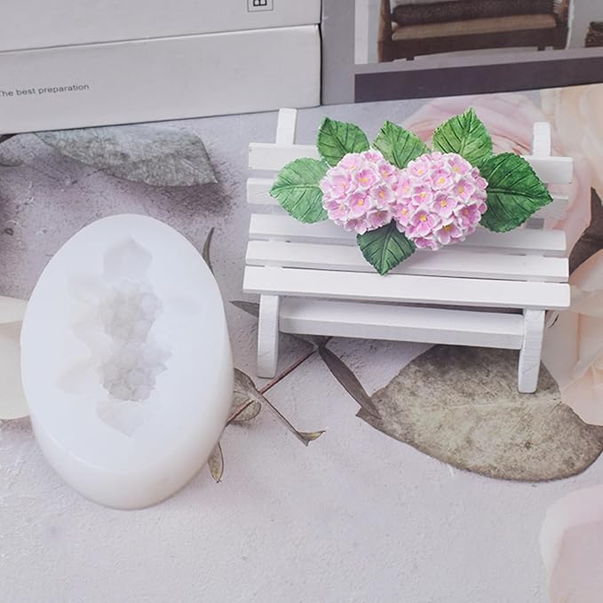 Hydrangea Flower Silicone Mold for Candle Soap Fondant Chocolate Candy Cake Decorating Baking Pastry Polymer Clay