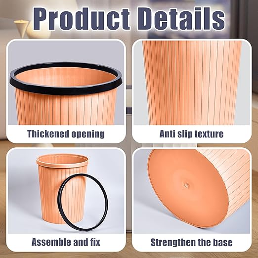 ZXJ Plastic Trash Can - 2 Gallon - Pink - Laundry Room,Bathroom,Kitchen,Office,Dormitory,Camping,Kids Room