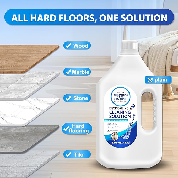Floor Cleaning Solution, 82 FL OZ, Deep Cleans for Multiple Hard Floors, Compatible with Tineco S3/S5/S7 Pro & iFloor 3/5 (No Steam), Deep Deodorization Pet-Friendly, Stain-Busting & Fresh-Scented