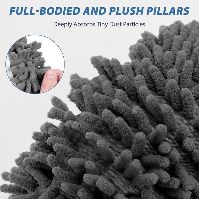 8 Pcs Mop Slippers Socks Floor Cleaning,Microfiber Shoe Covers dust Washable Reusable for Woman Man House Kitchen (Dark Grey)