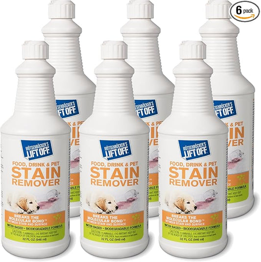 Motsenbocker's Lift Off 40503-6PK 32-Ounce Food, Beverage and Pet Stain Remover Spray Great as a Pre-Wash Laundry Treatment and Eliminates Tough Stains Water-Based, Pack of 6