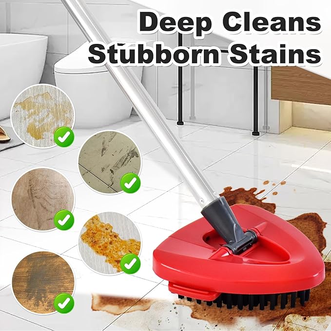 2 Pack Upgrade Scrub Brush Replace Heads Compatible with O Cedar EasyWring 1 Tank Spin Mop, Scrubber Brush Head for Ocedar EasyWring Spin Mop Scrubby Head Brush, More Layers of Bristles to Floor Clean