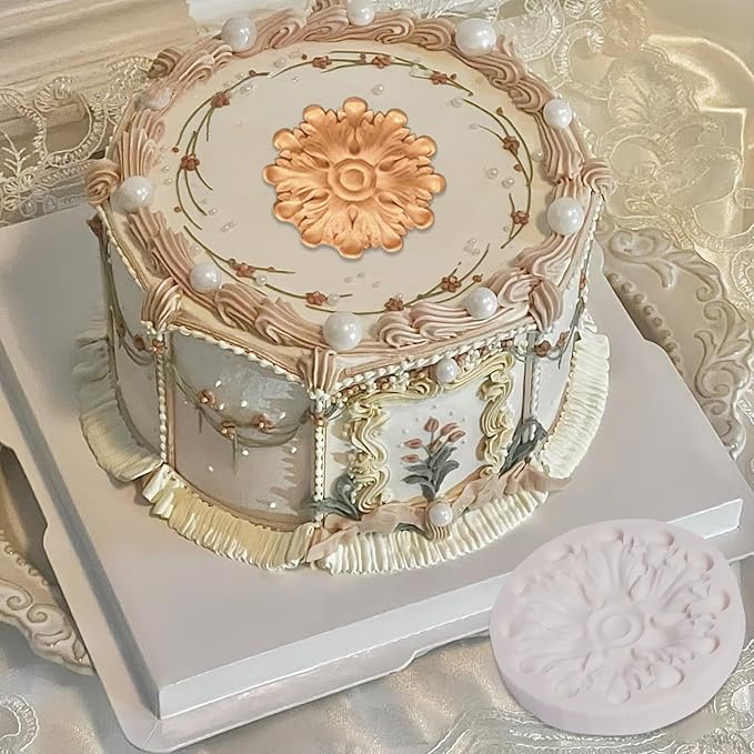1 Pcs Baroque Fondant Chocolate Molds, European Relief Silicone Molds for Cake Decoration, Perfect for Making Candies, Cookies, UV Resin, Clay Projects, Plaster Crafts, Reusable