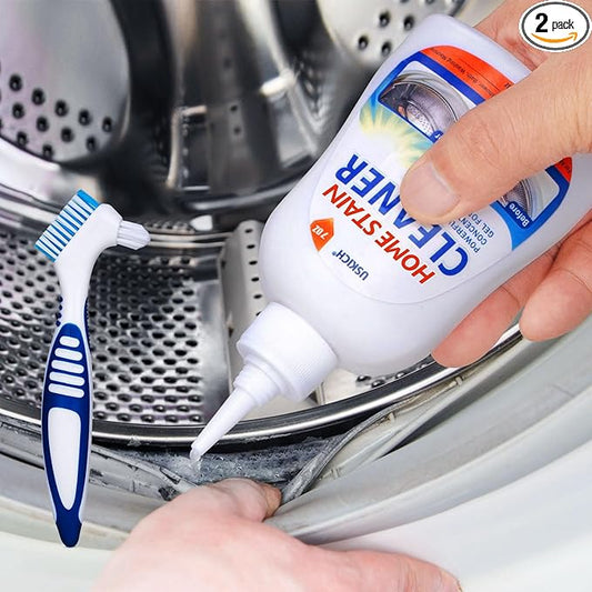 USKICH Home Remover Gel, 7 Fl Oz Household Washing Machine Cleaner, Effective Stain Remover Gel for Washing Machine,Cleaner for Bathroom Grout,Refrigerator Strips,Kitchen Sinks, Shower,Caulk-2 Packs