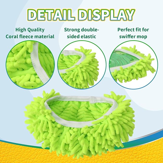 Reusable Mop Pads Compatible with swiffer Sweeper Mop, Wet and Dry Flat Mop Pads Cover, 2 Pack Washable Pads for Surface/Hardwood Floor Cleaning (Mop is Not Included)