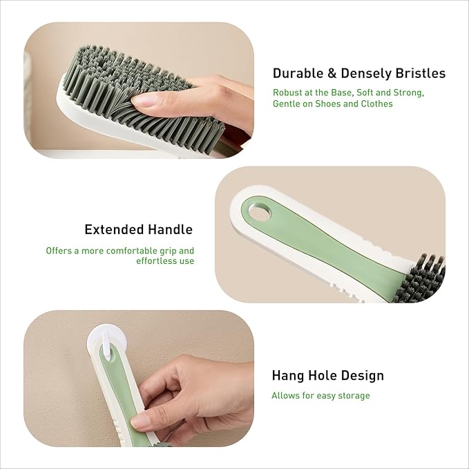 Shoe Cleaning Brush Laundry Brush,Comfort Grip Soft Scrub Brushes for Household Use,Detachable Dual-Use Cleaning Brush Tool - for Clothes Shoes Bathroom(2PCS)