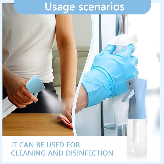 Spray Bottle for Hair Continuous Ultra Fine Mist (200ml) 360° Multi Spray Bottle for Plants, Cleaning, Skin Care Leakproof & Durable 1 Pack