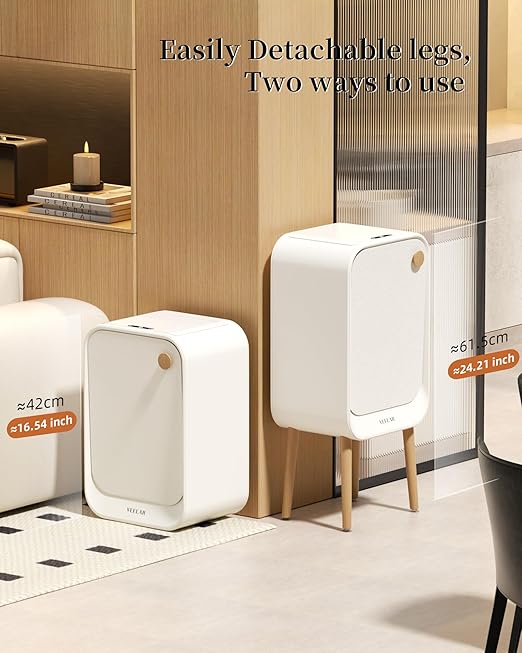 Motion Sensor Trash Can - Automatic Touchless 5.5 Gallon / 20L Garbage Bin for Livingroom, Bedroom, Office (White)