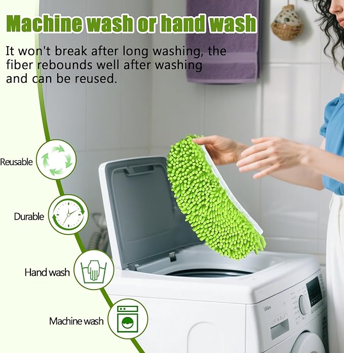 6PCS Reusable Microfiber Mop Pads Compatible with Swiffer Sweeper Mop,Reusable Dry Sweeping Cloths for Swiffer,Wet Mopping Pad Refills & Washable Dry Sweeping Cloths for Hardwood Floor/Tile Cleaning