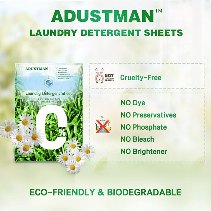 Laundry Detergent Sheets (Strips) 124 Loads 2 Pack Fresh Breeze Liquid-Less Technology