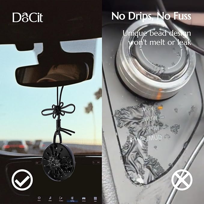 Car Air Freshener Hanging Essential Oil Diffuser with Bead Release Design, 40+ Days Long Lasting Scent for Men & Women, 7 Original + 14 Refills for Car/Home/Office, Blackcurrant