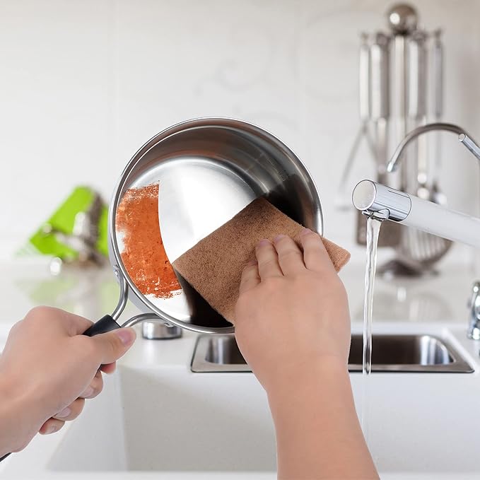 SCRUBIT 24 Natural Scouring Pads - Eco Friendly Scrubbing Pads for Kitchen Cleaning, Dishes, and Pots - Non-Scratch Kitchen Scrubbers - 100% Natural Sisal Fibers (24 Pack)