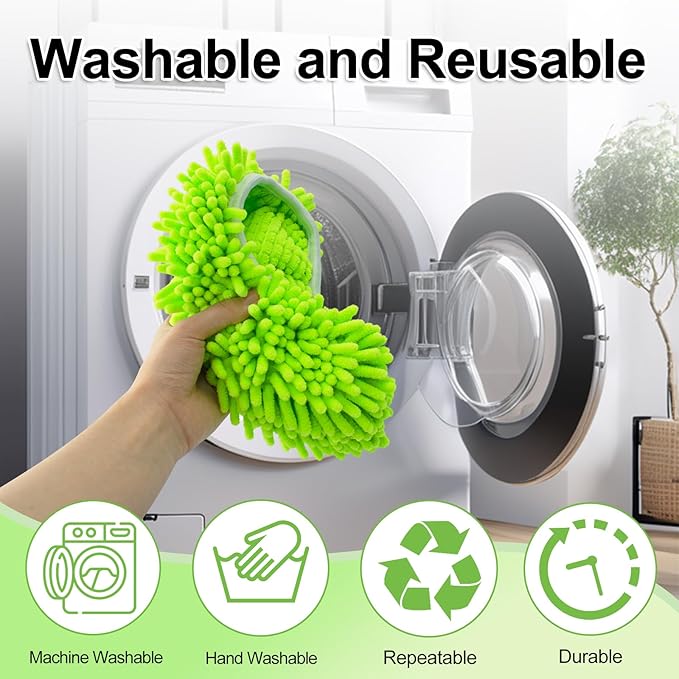 Reusable Mop Pads for Swiffer, 4-Pack Microfiber Washable Reusable Mop Duster Pads for Swiffer Sweeper Mop, Wet Dry Sweeping Mop Pad for Swiffer Sweeper Mop