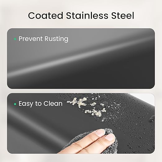 Cesun Small Bathroom Trash Can, 2.1 Gallons, Open-Top, Gray Metal, Stainless Steel, Modern, Ideal for Bathroom, Bedroom, Home Office,Toilet, Rv,Near Desk, Under Sink