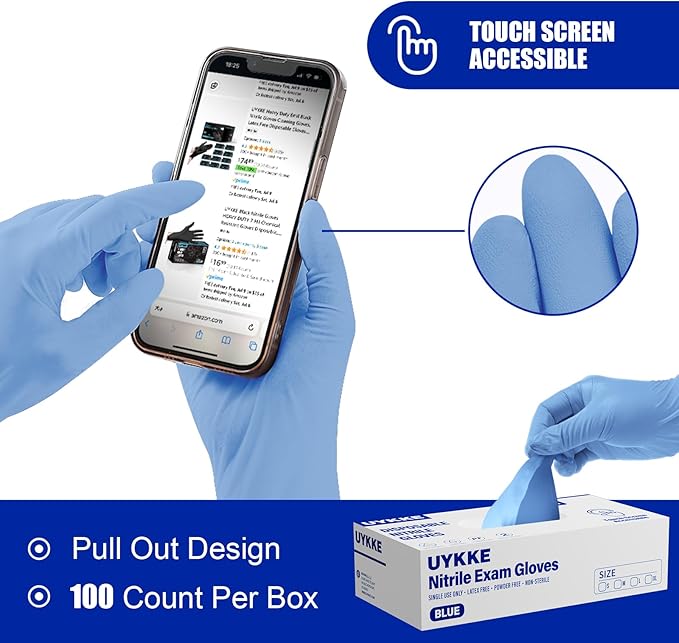 Nitrile Disposable Gloves 4 Mil Nitrile Cleaning Gloves Latex Free for Food Prep, Cooking,Lab,Home,Salon&Tattoo