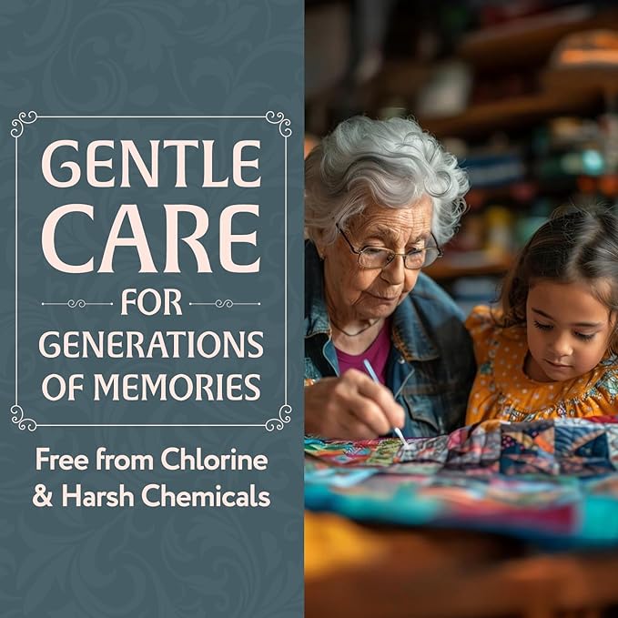 Vintage Fabric Stain Remover - Safely Cleans Retro & Antique Textiles - Made in the USA - Gently Removes Yellowing & Tough Stains From Vintage Linens, Quilts, Dresses, Doilies 16 Ounce (Pack of 1)