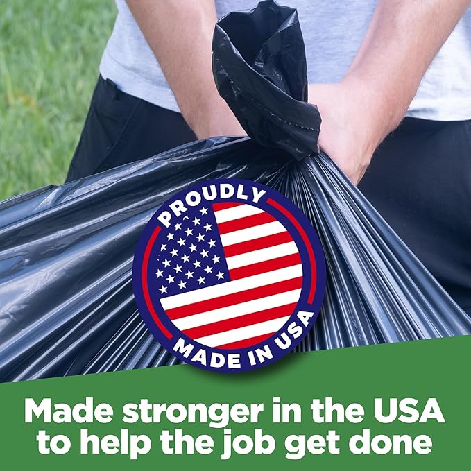 ToughBag 95-96 Gallon Trash Bags Heavy Duty, Black Garbage Bags (50 COUNT) Extra Large 90, 95, 96, 100 Gallon Can Liners - Made In USA