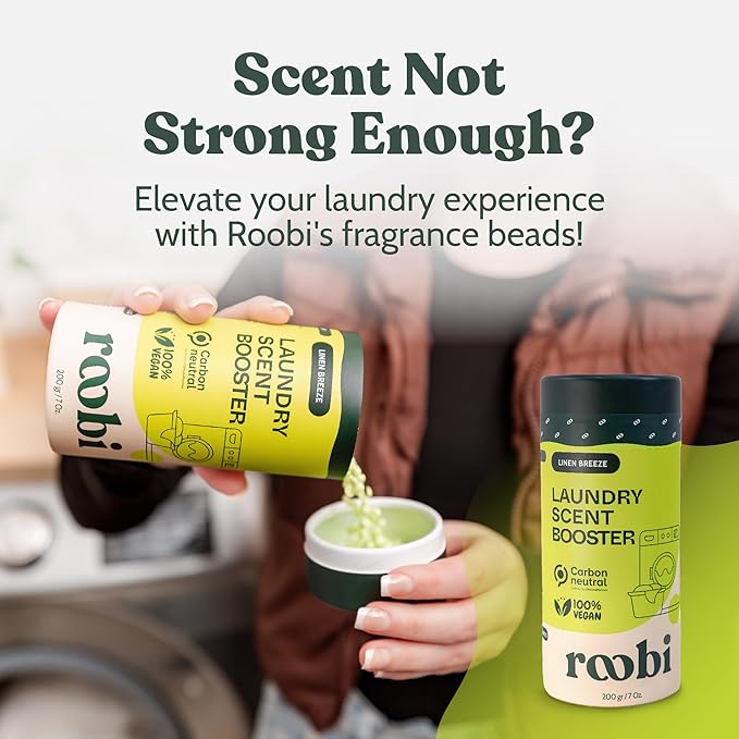 Roobi Laundry Detergent Sheets. Up to 128 Loads, Liquidless Detergent. Carbon Neutral, 100% Vegan & Sustainable Linen Breeze Scent.