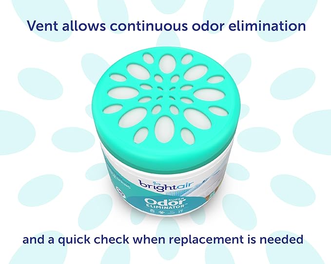 Bright Air 14 oz. Super Odor Eliminator, For Medium-Size Spaces, Linen & Spring Breeze Scent, Case of 6, Air Freshener, Natural Essential Oils, Lasts Up to 90 Days Each