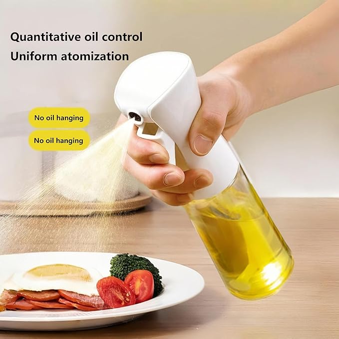 Press the fuel spray bottle,Oil Sprayer for Cooking, 220ml /7.44oz Glass Olive Oil Sprayer, Continuous Spray with Portion Control, Oil Dispenser Bottle for Kitchen, Air Fryer, Frying, Salad, Grill.