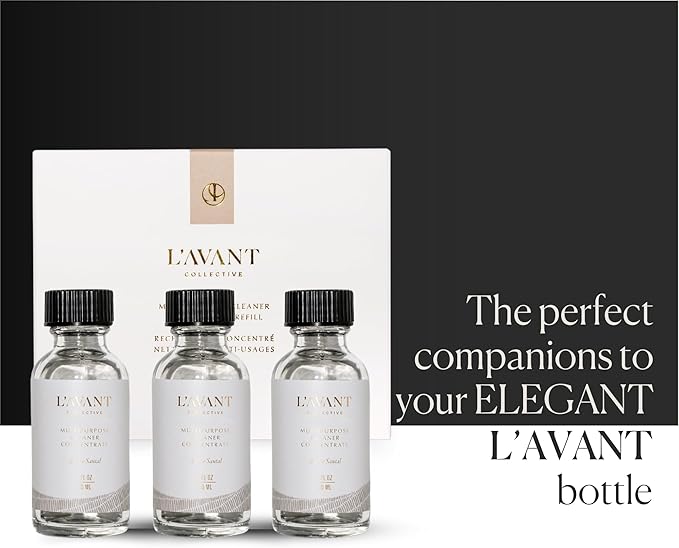 L'AVANT Collective Multipurpose Surface Cleaner Refill (Pack 3) | Provides a Powerful Clean to Remove Grease & Grime | Ambre Santal 3 x 1oz